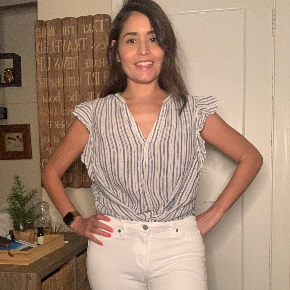 Blue striped shirt